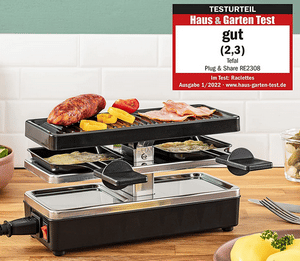 Avis Tefal RE2308 Plug & Share Raclette 400 W 2 poêlons + plaque de cuisson moins cher